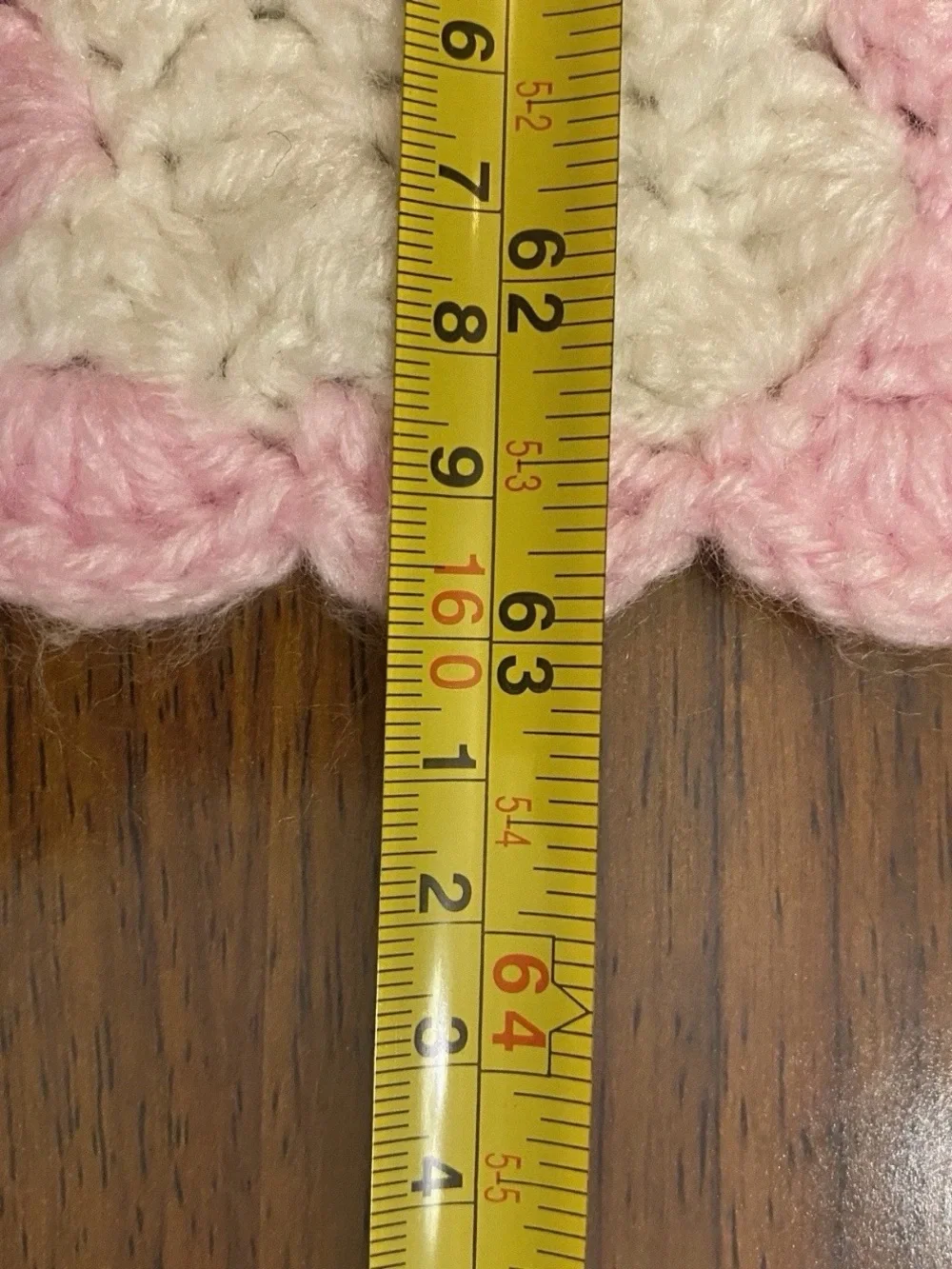 Handmade Crochet Pink White Shell Stitch Afghan Blanket